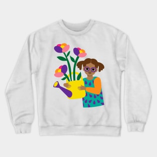 Watering Can Flowers Crewneck Sweatshirt